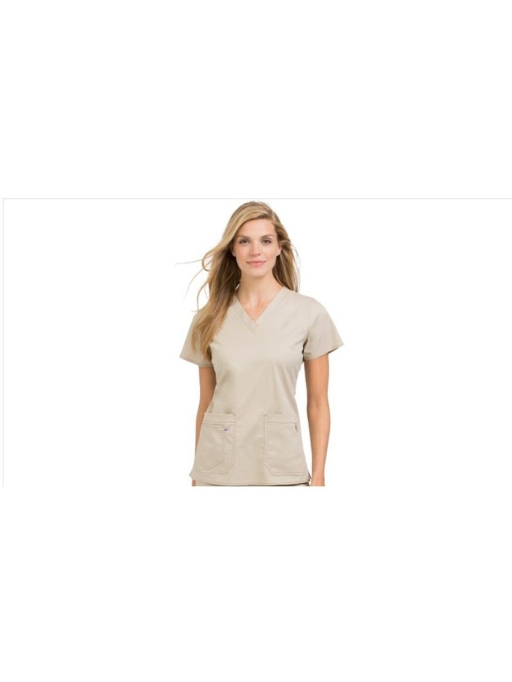 Mc2 MED COUTURE Olivia multi-pockets V-Neck women's scrub top 8475 -Khaki- XS